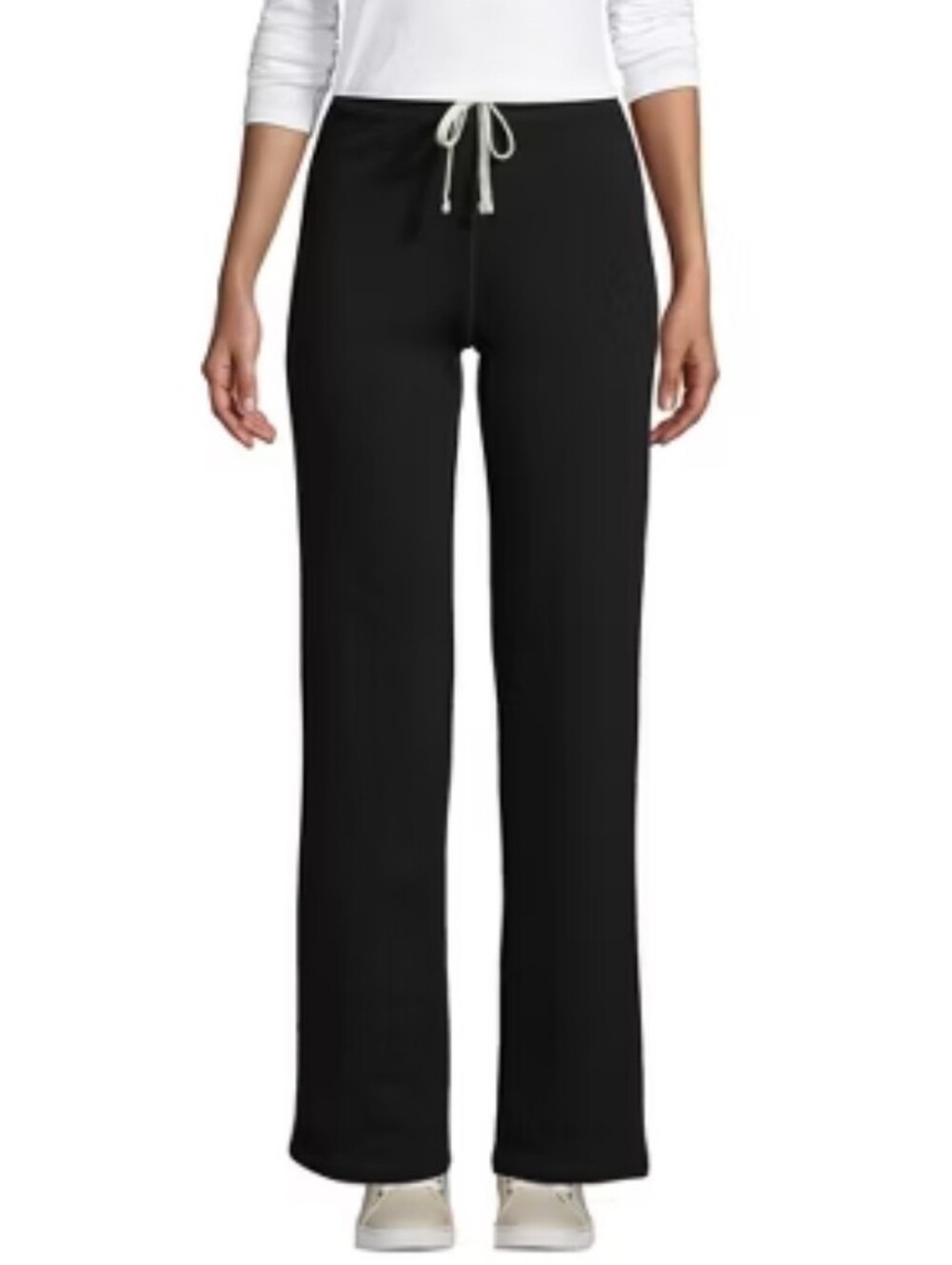 Lands' End Black Straight Leg Sweatpants